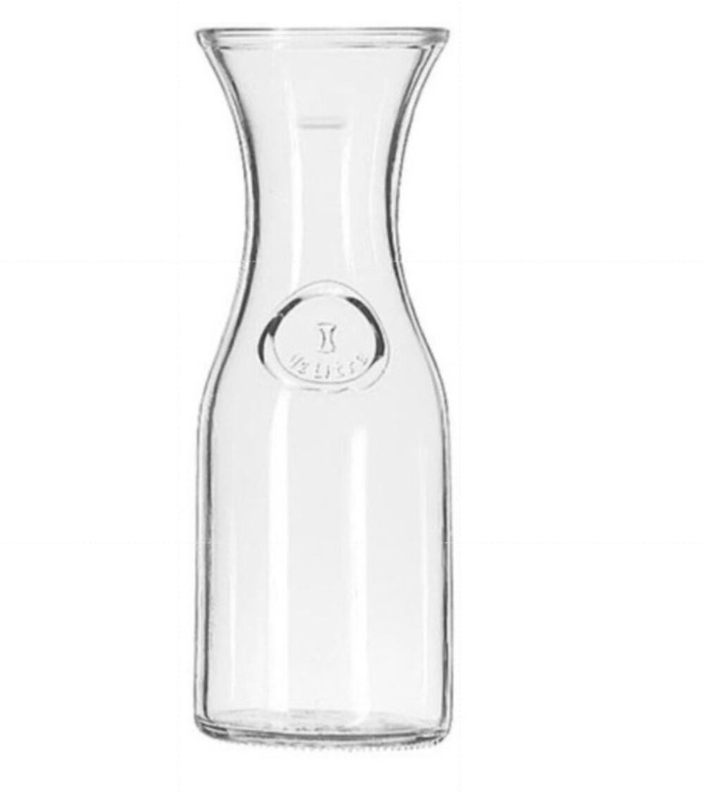 Libbey 11" Clear Glass 1-Liter Embossed Wine Decanter Jug Vase (97000) Mexico